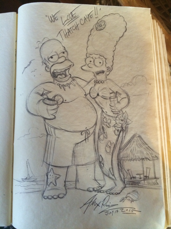 590x787 Former Simpsons Animator Leaves Brilliant Sketch In Holiday - Brilliant Sketch