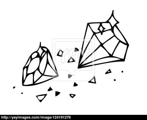 512x418 Vector. Sketch. Brilliant Gems On A White Background Vector - Brilliant Sketch