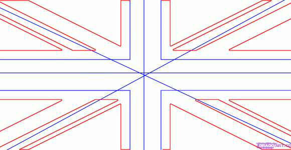 580x300 Drawing Sketch - British Flag Sketch