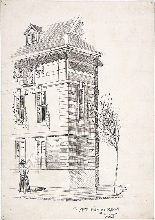 534x760 Sketch For An Architectural Magazine Anonymous, British, Late 19th - British Sketch