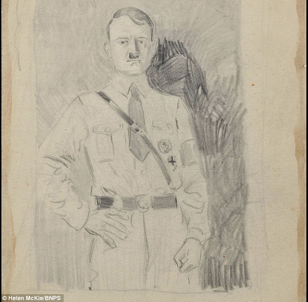 634x622 Sketches Of Hitler And Nazi Officials By British Artist Given - British Sketch