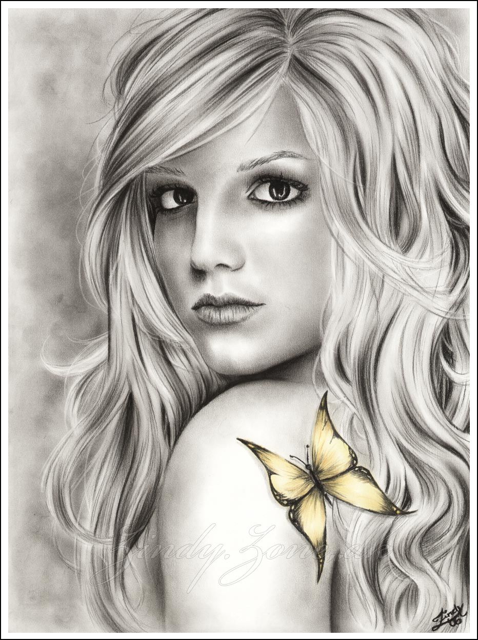 932x1246 Britney Spears Drawing By Zindy S. D. Nielsen Art - Britney Spears Sketch