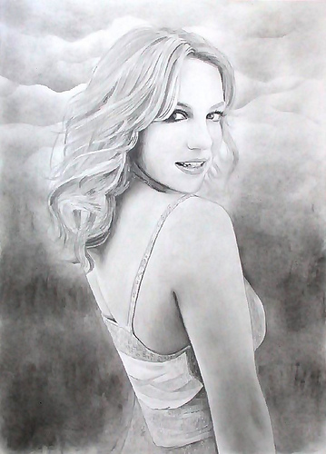 359x500 Britney Spears. Pencil Drawing. - Britney Spears Sketch