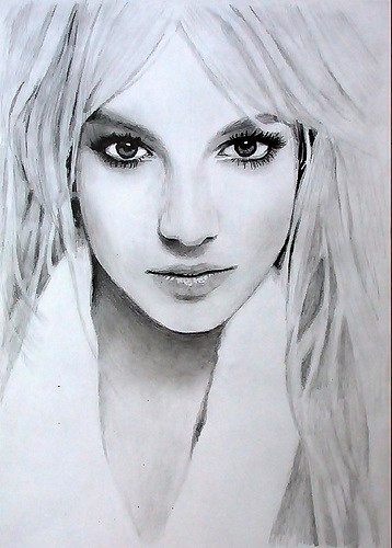 358x500 Britney Spears. Pencil Drawing. Colin Pumfrett - Britney Spears Sketch