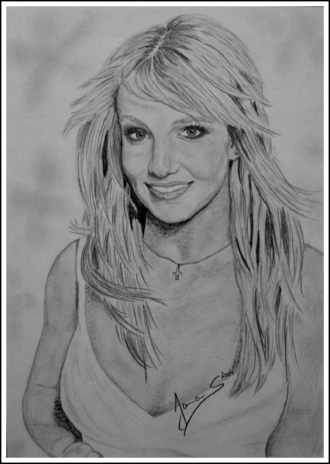 476x668 Jane Gately Art - Britney Spears Sketch