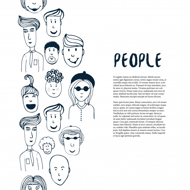 626x626 Hand Drawn Sketch People Collection. Vector Design Business - Brochure Sketch