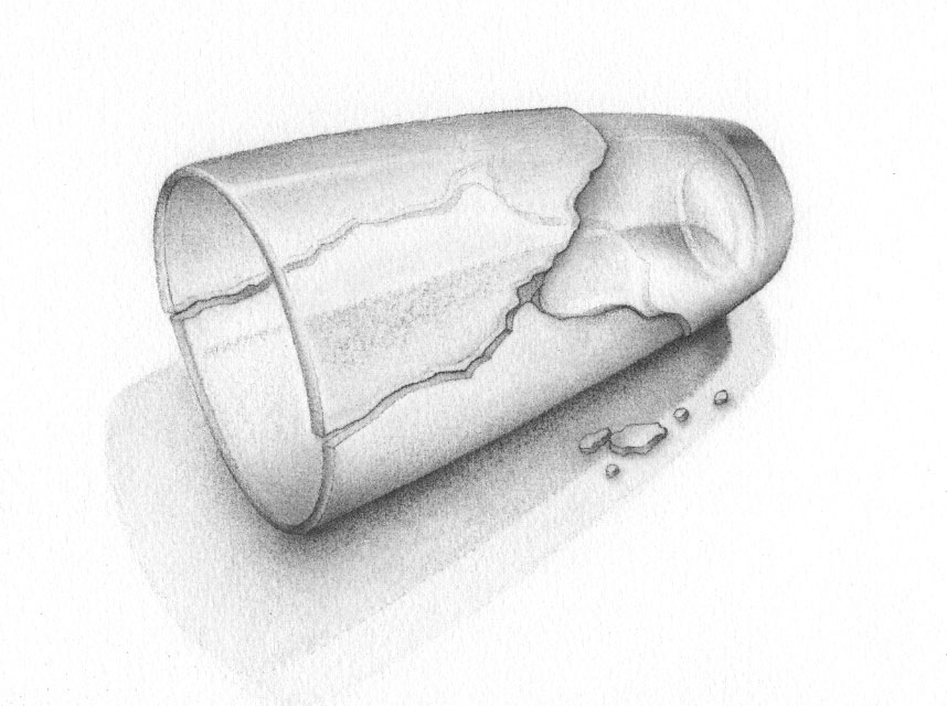 858x640 Xoxoxo E The Case Of The Broken Glass - Broken Glass Sketch