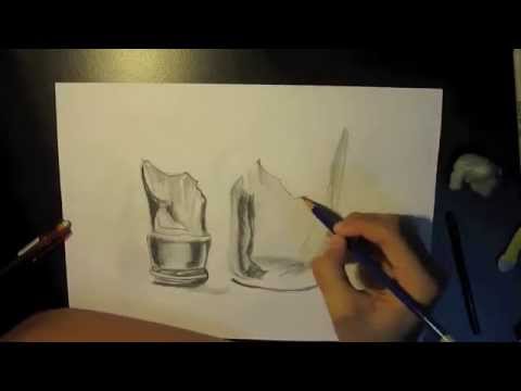480x360 Broken Glass Charcoal Drawing - Broken Glass Sketch