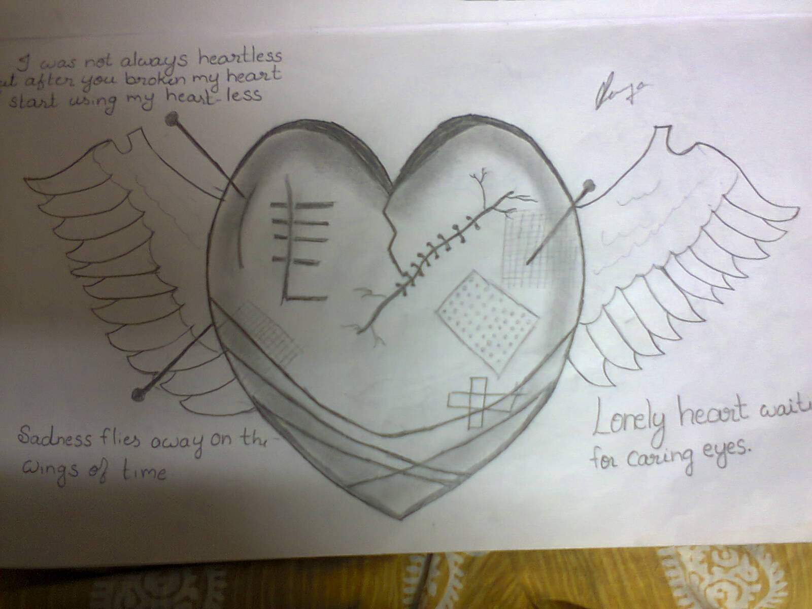 1600x1200 Pencil Sketch Of A Broken Heart - Broken Heart Pencil Sketch