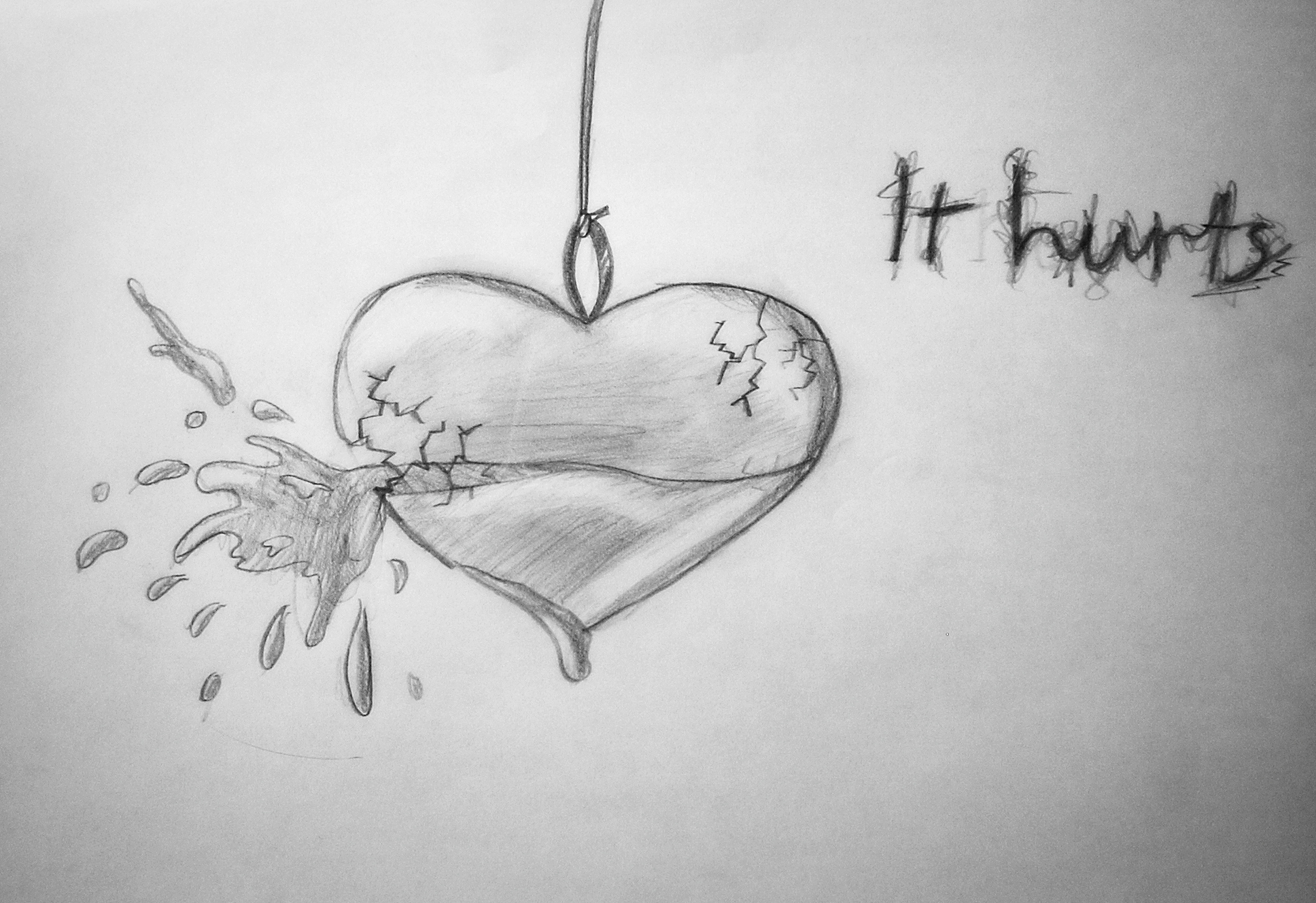 1936x1329 Sketch Of A Broken Heart Sketches Of A Heart Pencil Sketches - Broken Heart Pencil Sketch