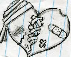 252x200 Gallery For Gt Pretty Broken Hearts Drawings Random - Broken Heart Sketch