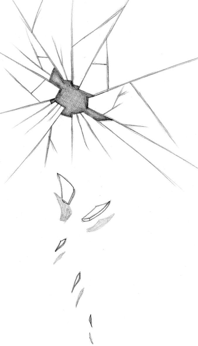 676x1181 Broken Glass Drawing - Broken Mirror Sketch