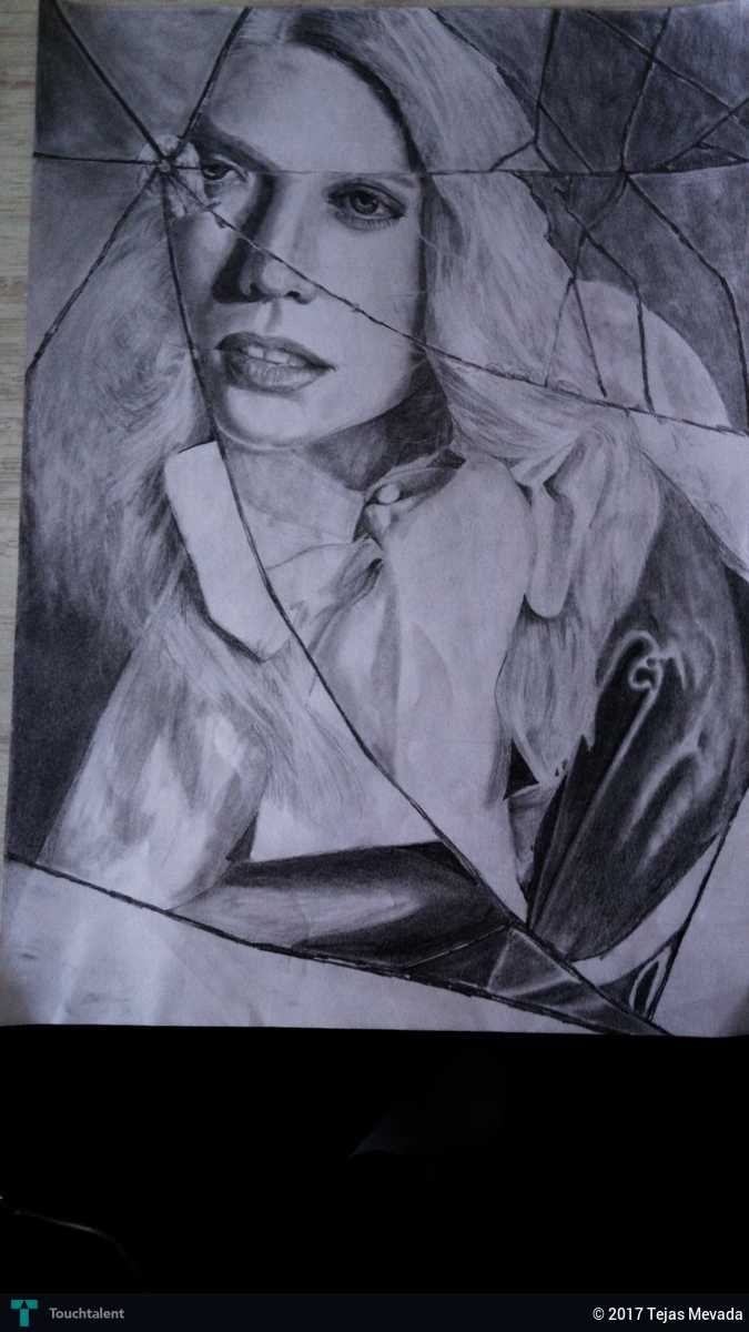 675x1200 Broken Mirror Pencil Sketch Touchtalent - Broken Mirror Sketch