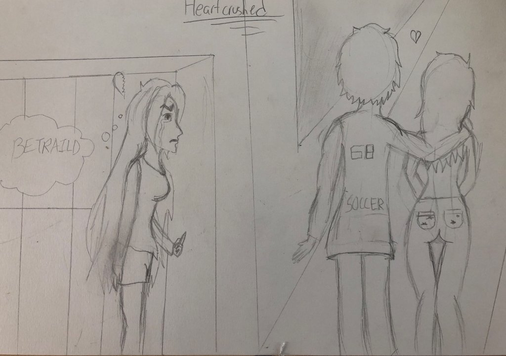 1024x722 Heart Broken (Sketch) By Ghostgirl027 - Broken Sketch