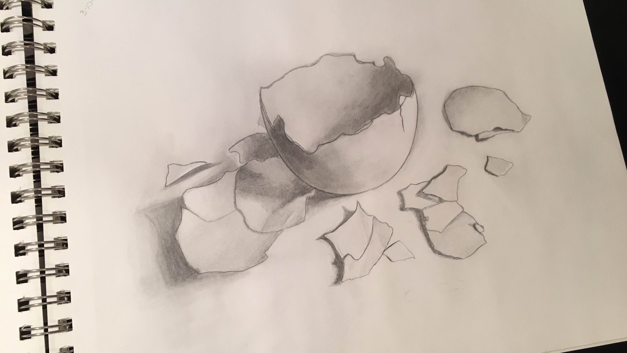 1280x720 Realistic Eggshell Drawing ~ Time Lapse - Broken Sketch