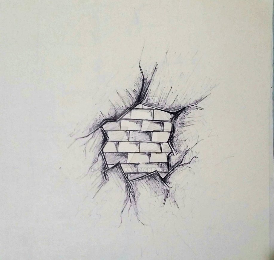 Broken Wall Sketch at PaintingValley.com | Explore collection of Broken ...