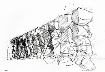 364x250 Wall Art For All Hand Drawn Elements - Broken Wall Sketch