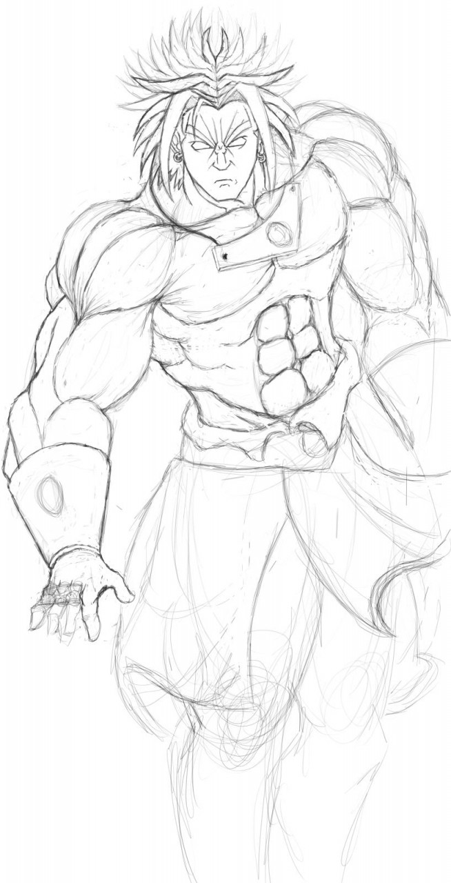 654x1280 Broly Sketch By Zauberlich - Broly Sketch