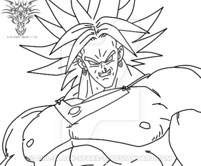400x331 Collection Of Free Broly Drawing Black And White. Download On Ubisafe - Broly Sketch