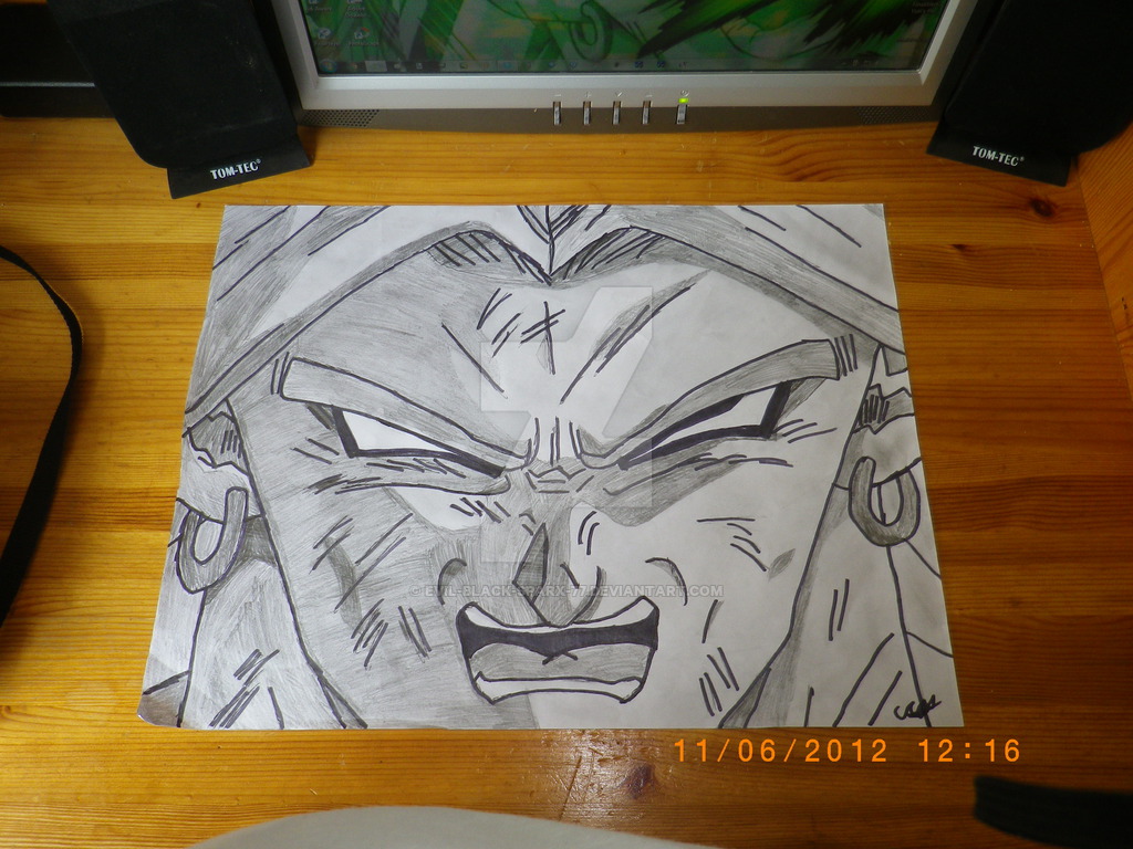 1024x768 Broly Sketch By Evil Black Sparx 77 - Broly Sketch