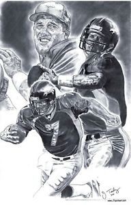 192x300 Denver Broncos John Elway Drawing Sketch Art Poster Ebay - Broncos Sketch