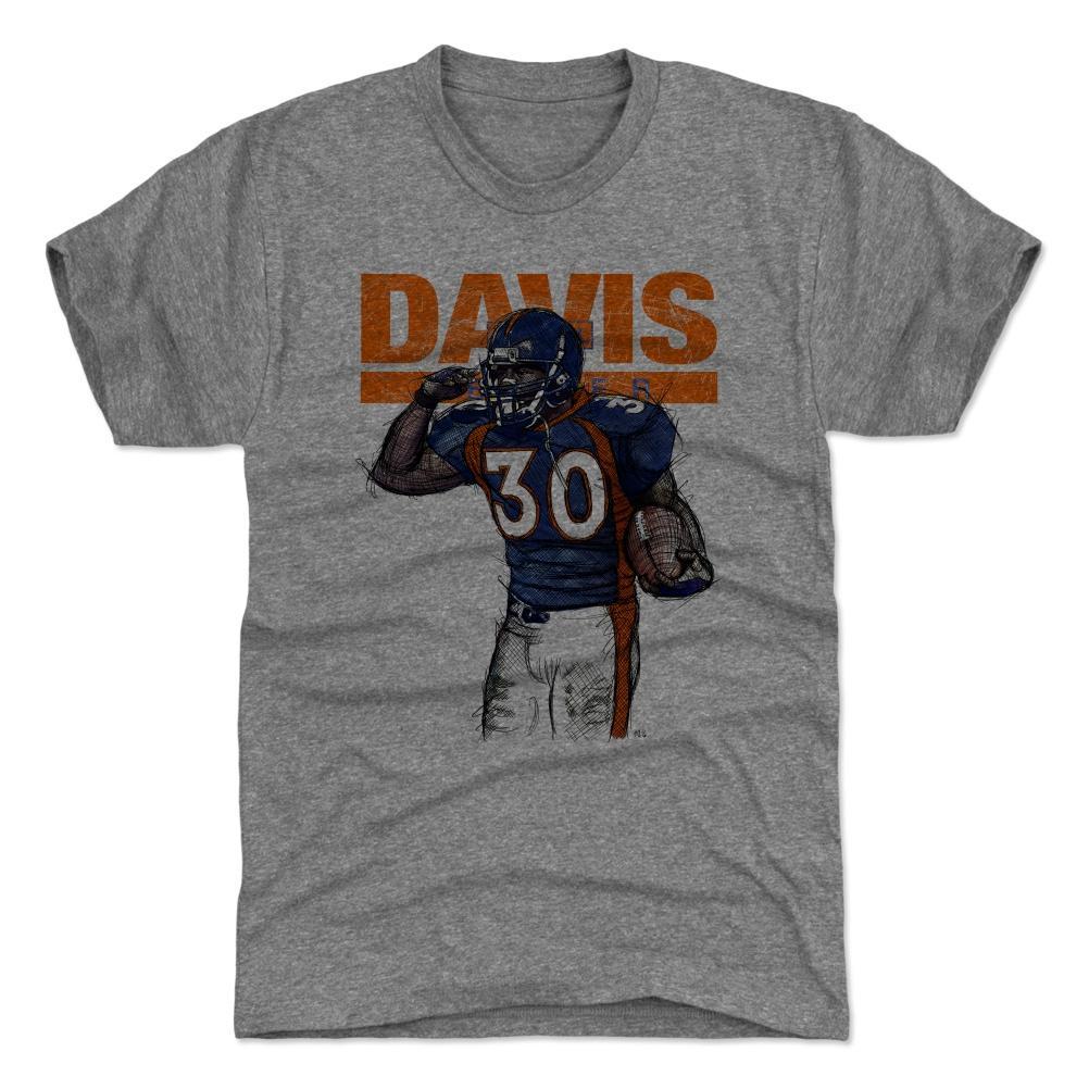 1002x1002 Nfl Denver Broncos 500 Level Terrall Davis Sketch Ob Tee - Broncos Sketch