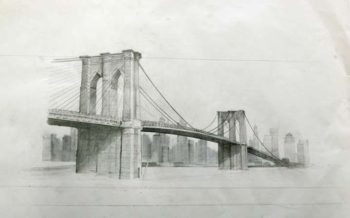 718x449 Brooklyn Bridge Sketch Gaucher Studio - Brooklyn Bridge Sketch