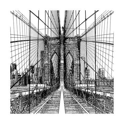 473x473 Brooklyn Bridge Sketch Prints By Shelley Lake - Brooklyn Bridge Sketch
