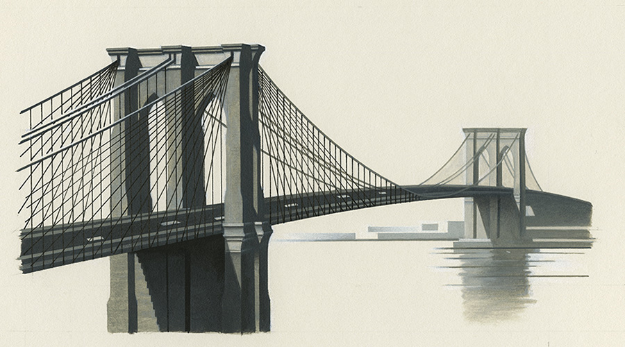 900x500 Icons - Brooklyn Bridge Sketch