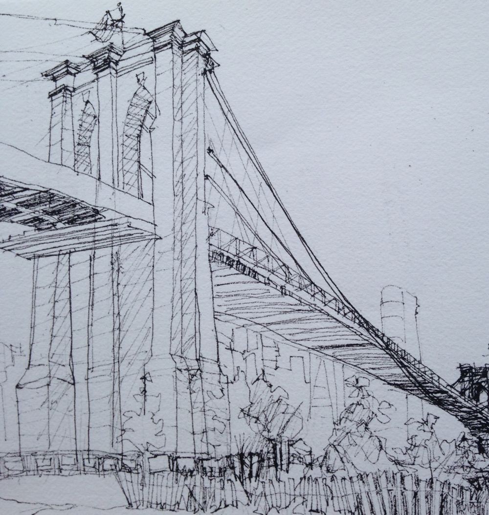 1000x1054 Olysketcher Brooklyn Bridge . . . - Brooklyn Bridge Sketch