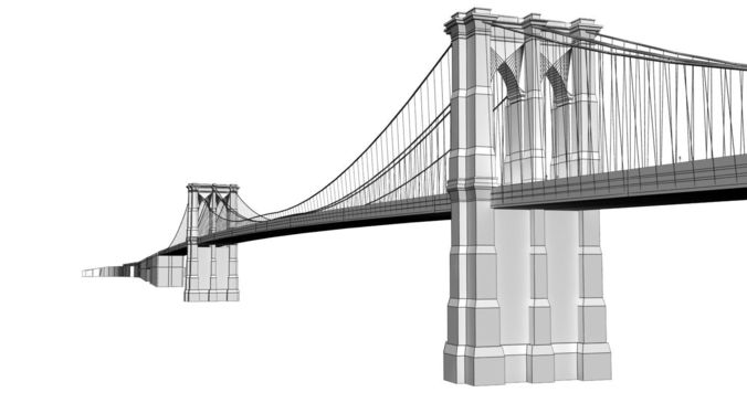 676x365 Brooklyn Bridge 3d Model Low Poly Cgtrader - Brooklyn Bridge Sketch
