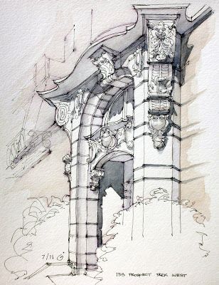 308x400 Park Slope Sketch Brooklyn Baroque Architecture - Brooklyn Sketch