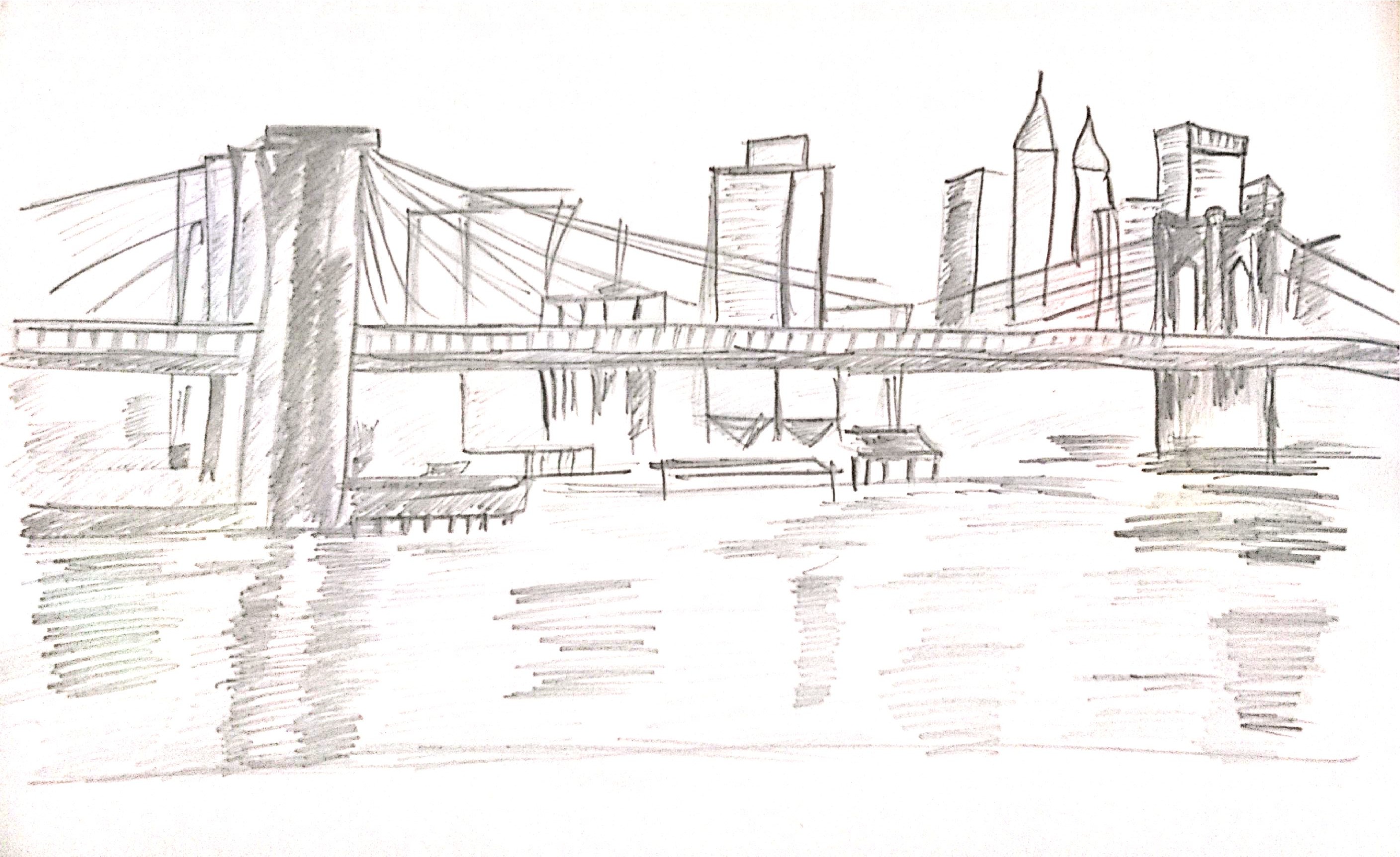 2816x1724 Sketch Of Brooklyn Bridge Ebaucheart - Brooklyn Sketch