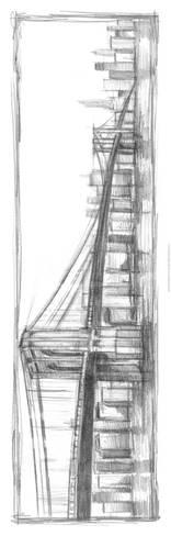 156x488 Brooklyn Bridge Sketch Premium Giclee Print By Ethan Harper - Brooklyn Sketch