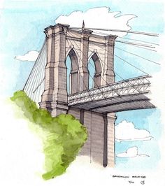 236x266 Brooklyn Conservatory Of Music Architectural Sketch - Brooklyn Sketch