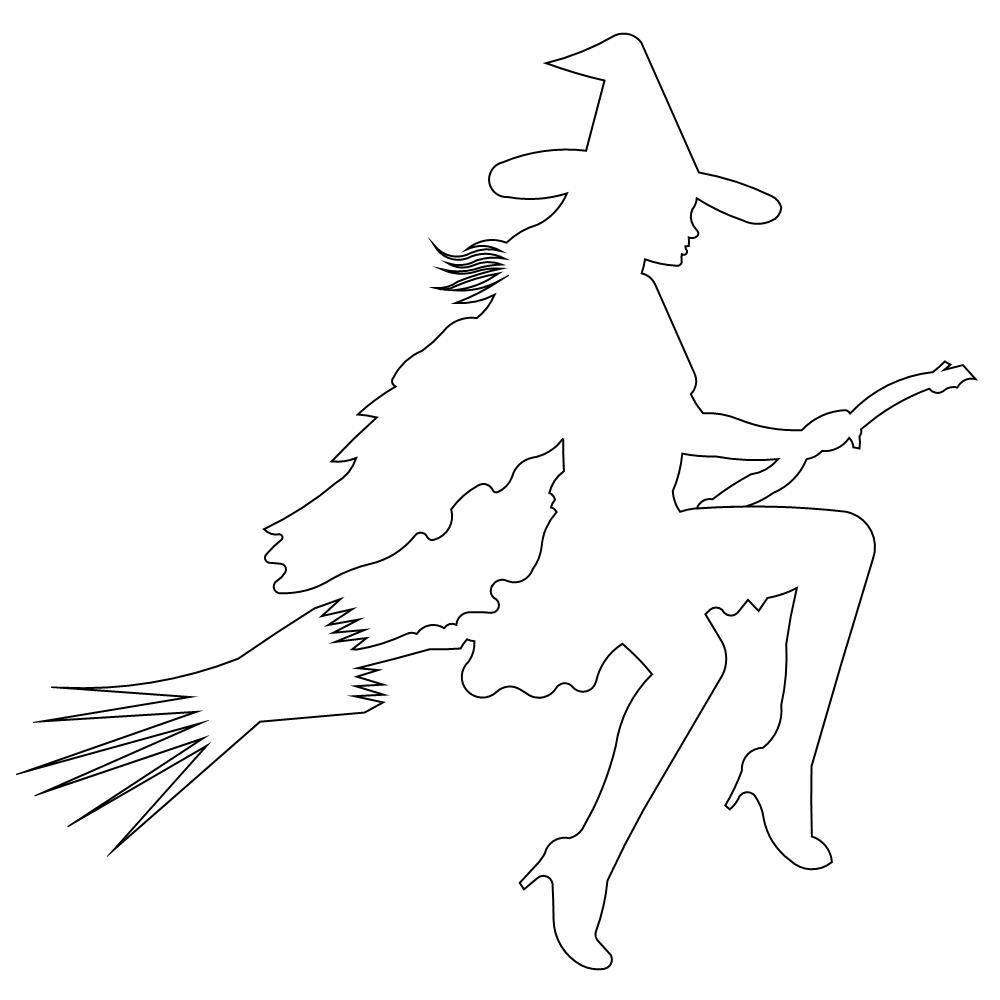 1000x1000 Witch On Broom Sweet Dreams Quilt Studio - Broom Sketch