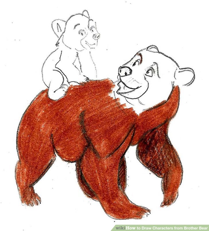 728x807 How To Draw Characters From Brother Bear 8 Steps (With Pictures) - Brother Bear Sketches
