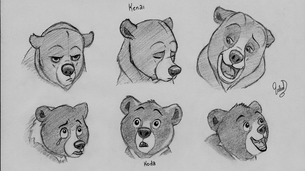 1024x576 Brother Bear Sketches By Pretty Unicorn - Brother Bear Sketches