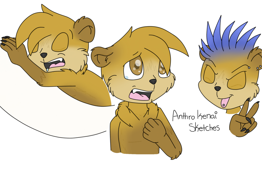 1024x666 Anthro Brother Bear Sketches 001 (Colored) By Lunar Mist Studios - Brother Bear Sketches
