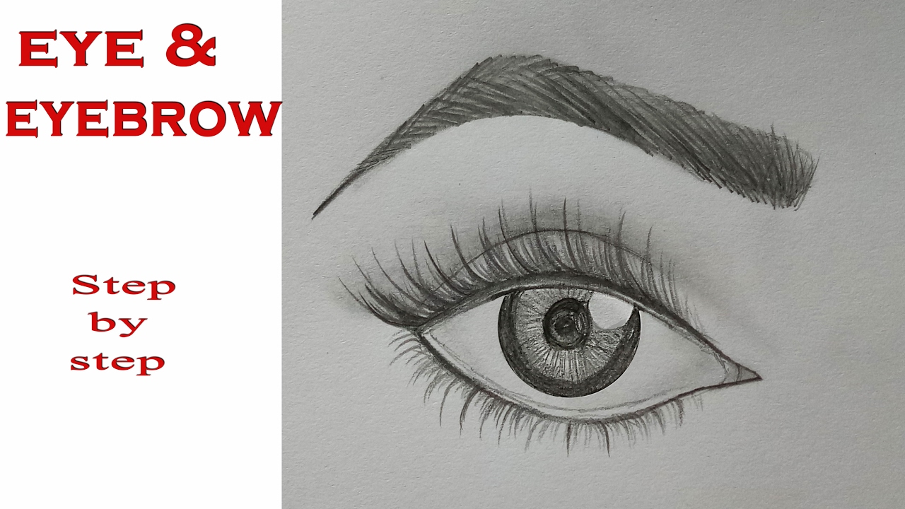1280x720 How To Draw Eye Amp Eyebrow Step By Step (Very Easy) - Brow Sketch