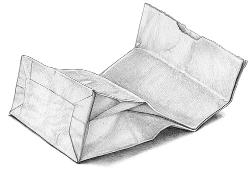 500x343 Paper Bag Drawing - Brown Paper Bag Sketch