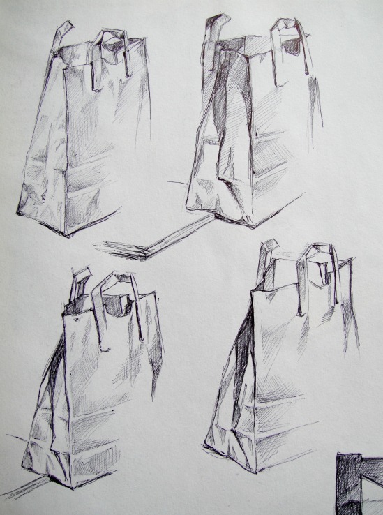 549x738 Stretch Before Running Origamidumpling - Brown Paper Bag Sketch