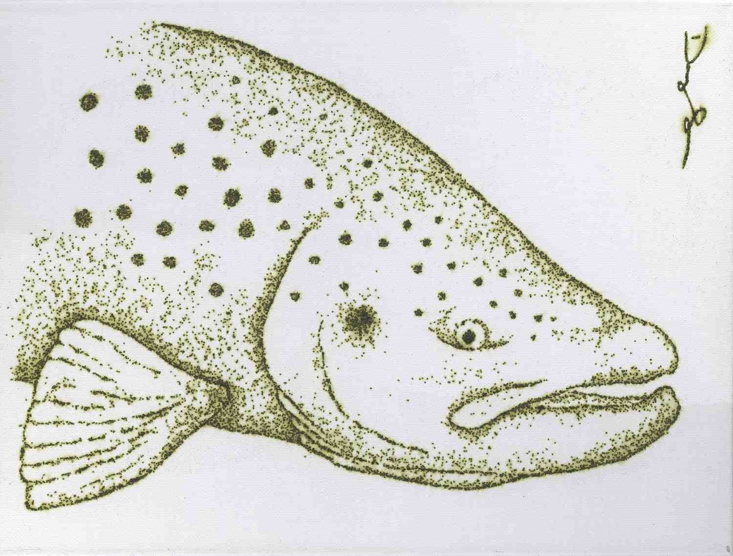 1500x1139 Large Brown Trout (Prints) Paint With Gunpowder - Brown Trout Sketch