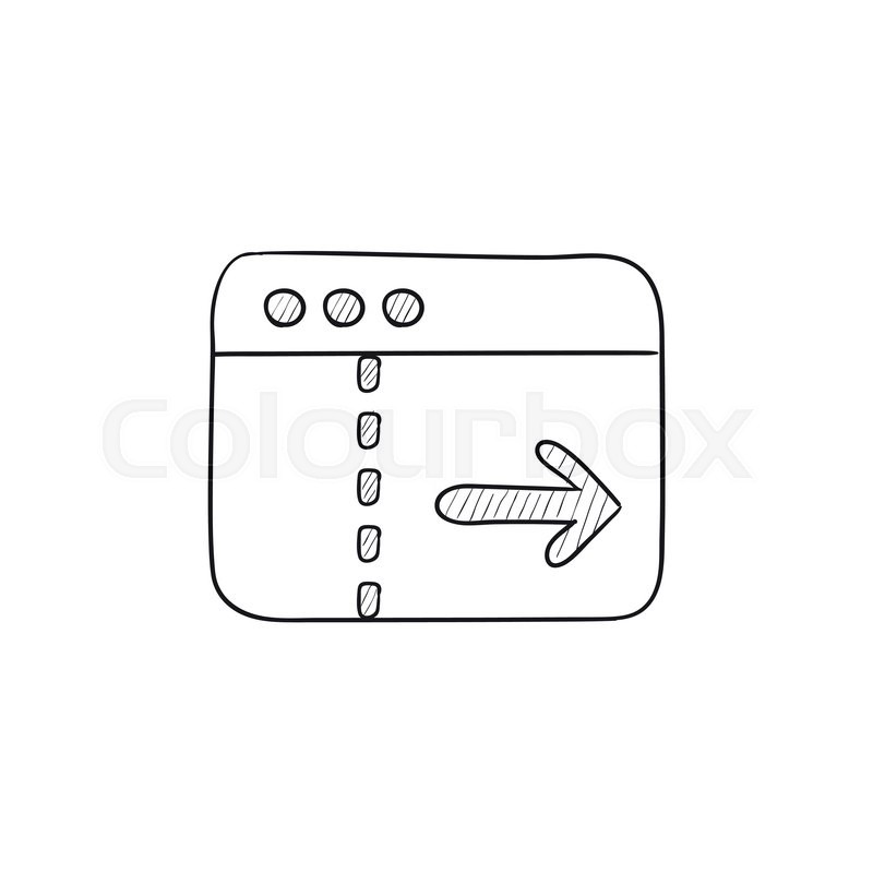 800x800 Browser Window With Arrow Right Vector Sketch Icon Isolated On - Browser Sketch