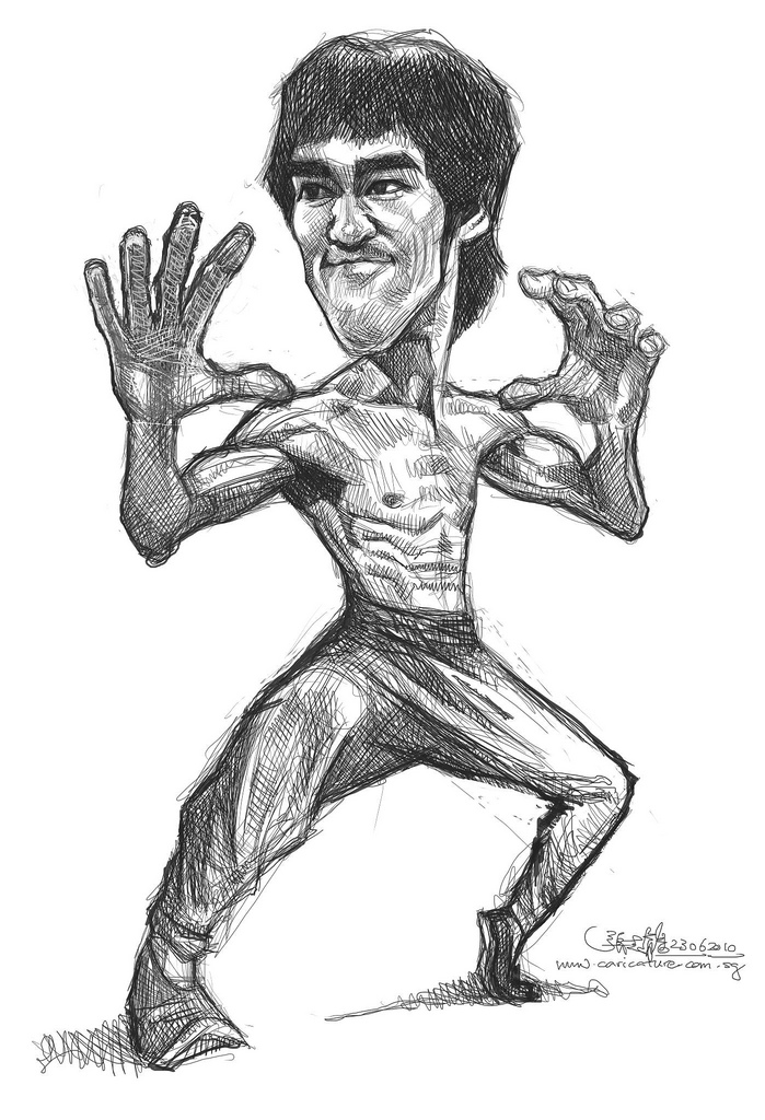 699x1024 Digital Sketch Of Bruce Lee Website - Bruce Lee Sketch
