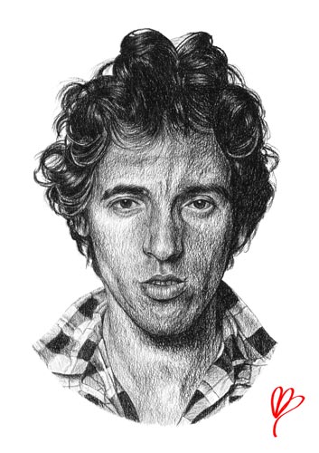 353x500 Bruce Springsteen By Antony Bagley Art - Bruce Springsteen Sketch