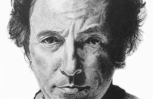 580x375 40 Truly Awesome Celebrity Drawings - Bruce Springsteen Sketch