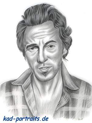 301x400 Portrait Of Bruce Springsteen By Ka.d. On Stars Portraits - Bruce Springsteen Sketch
