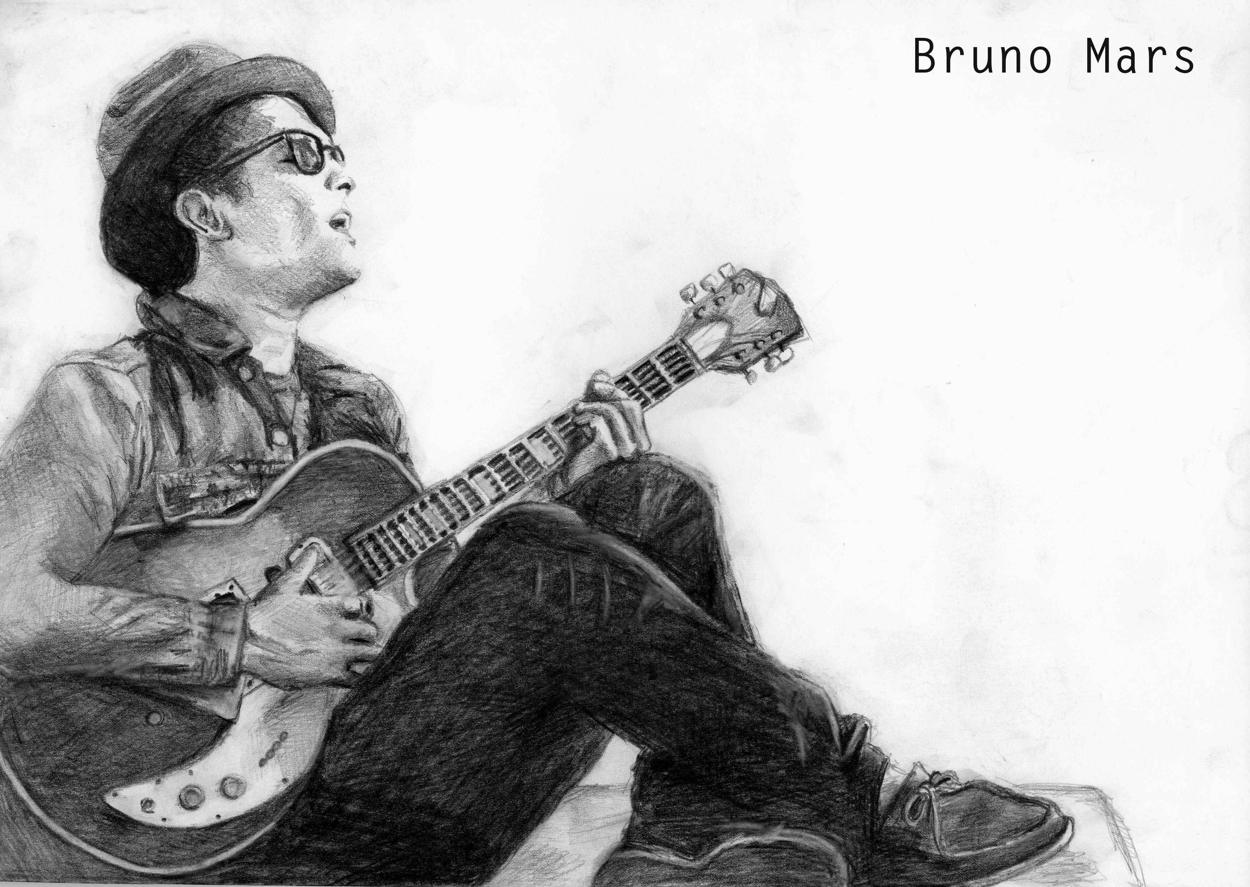 4000x2838 Bruno Mars Hand Sketch - Bruno Mars Sketch