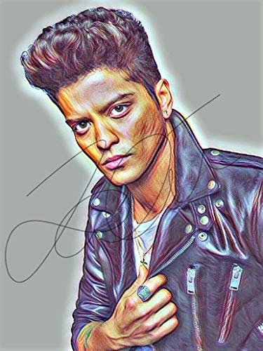 375x500 Bruno Mars Drawing Print Poster Hand Drawn Coloured Pencil Singer - Bruno Sketch